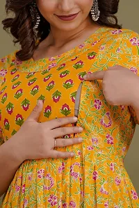 Stylish Yellow Cotton Stitched Kurta For Women-thumb1