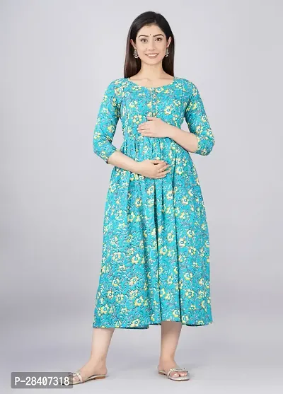 Stylish Green Cotton Stitched Kurta For Women-thumb0