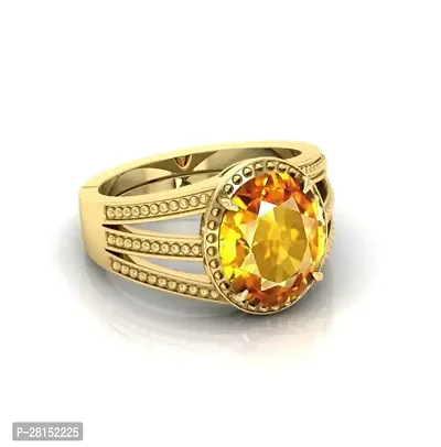 Alluring Golden Brass Alexandrite Artificial Stone Rings For Men-thumb0