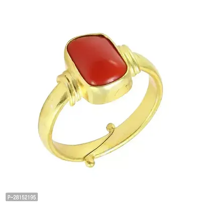 Alluring Golden Brass Emerald Artificial Stone Rings For Men-thumb0