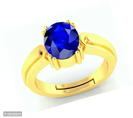 Alluring Golden Brass Alexandrite Artificial Stone Rings For Men