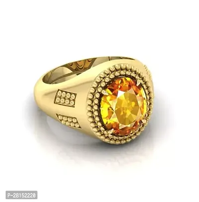 Alluring Golden Brass Alexandrite Artificial Stone Rings For Men-thumb0
