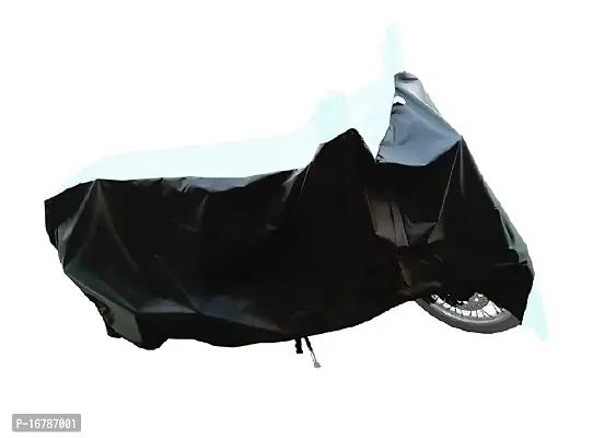 CRONEX? Semi-Waterproof Polyester Quality Two-Wheeler Bike Body Cover for Bajaj Pulsar 200 NS DTS-i (White Stripe)