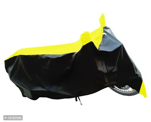 CRONEX? Semi-Waterproof Polyester Quality Two-Wheeler Bike Body Cover for Bajaj Pulsar 200 NS DTS-i (Yellow Stripe)