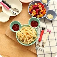 Unbreakable Plastic Mickey Shaped Kids Snack Serving Sectioned Plates Pack of 4-thumb2