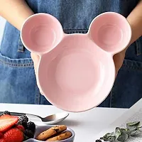 Unbreakable Plastic Mickey Shaped Kids Snack Serving Sectioned Plates Pack of 4-thumb4