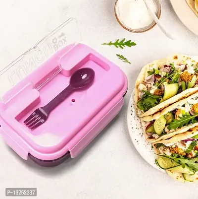 LUNCH BOX 3 COMPARTMENT PLASTIC LINER LUNCH CONTAINER, PORTABLE TABLEWARE SET FOR OFFICE , SCHOOL  HOME USE