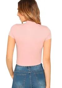 Elegant Pink Cotton Blend Printed Top For Women-thumb1