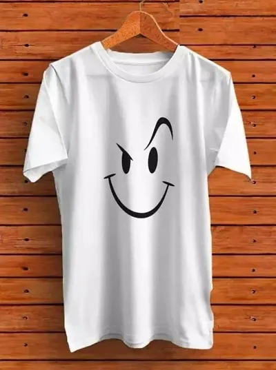 CSK Store Smiley Face Design Round Neck T-Shirt for Men