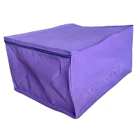 ADWITIYA - Set of 2 - Plain Large Nonwoven Saree/Salwar Suit/Shirt/Jeans/Cloth/Garment Storage Organizer Cover Case - Purple-thumb4