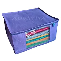 ADWITIYA - Set of 2 - Plain Large Nonwoven Saree/Salwar Suit/Shirt/Jeans/Cloth/Garment Storage Organizer Cover Case - Purple-thumb1