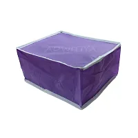 ADWITIYA - Set of 2 Pcs White Border Large Nonwoven Saree Cover - Purple-thumb2