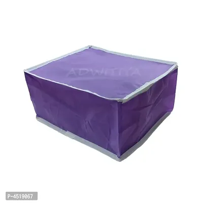 ADWITIYA - Set of 2 Pcs White Border Large Nonwoven Saree Cover - Purple-thumb3
