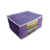 ADWITIYA - Set of 3 Pcs White Border Large Nonwoven Saree Cover - Purple-thumb2