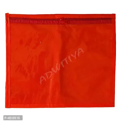 ADWITIYA - Set of 12 Pcs Plain Single Nonwoven Saree Cover - Red-thumb4