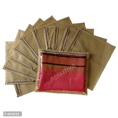 ADWITIYA - Set of 12 Pcs Plain Single Nonwoven Saree Cover - Beige