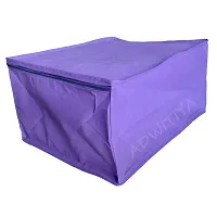 Set of 3 - Plain Large Nonwoven Saree Cover - Purple-thumb3