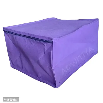 Set of 3 - Plain Large Nonwoven Saree Cover - Purple-thumb4