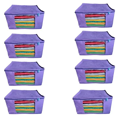 Set of 8 - Plain Large Nonwoven Saree Cover - Purple