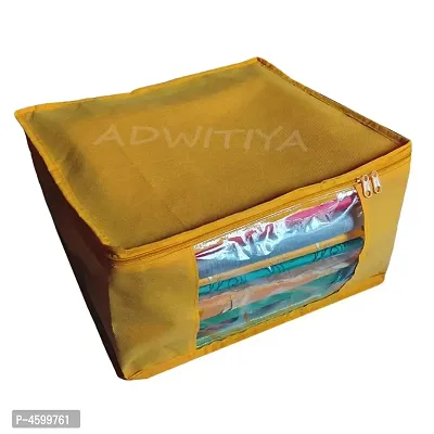 Set of 3 - Plain Large Nonwoven Saree Cover - Yellow-thumb2