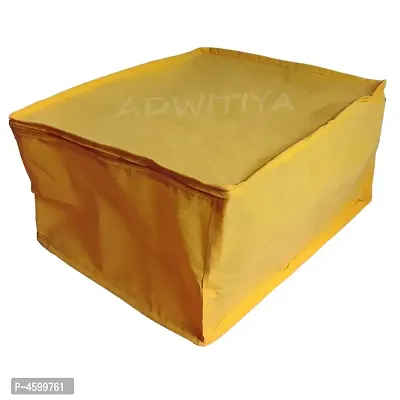 Set of 3 - Plain Large Nonwoven Saree Cover - Yellow-thumb3