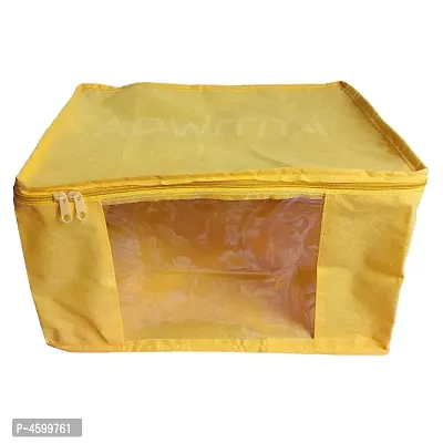 Set of 3 - Plain Large Nonwoven Saree Cover - Yellow-thumb4
