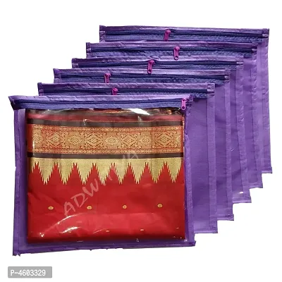 Set of 6 - Single Nonwoven Saree Cover - Purple