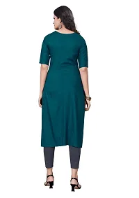 Women Stylish Cotton Blend Embroidered Straight Kurta-thumb1