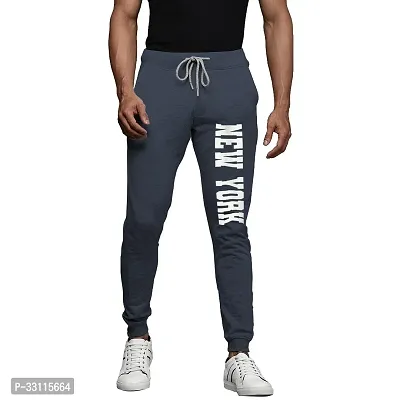 Stylish Cotton Blend Navy Blue Slim Fit Joggers For Men-thumb0