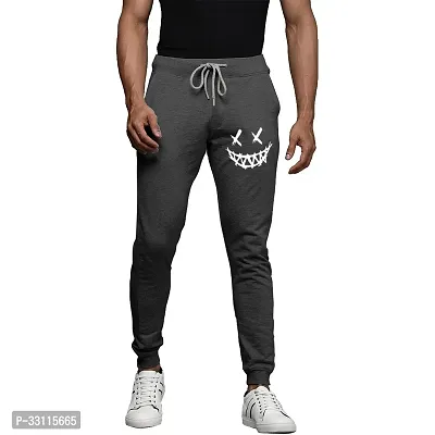 Stylish Cotton Blend Grey Slim Fit Joggers For Men-thumb0