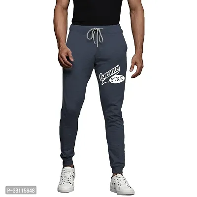 Stylish Cotton Blend Navy Blue Slim Fit Joggers For Men-thumb0