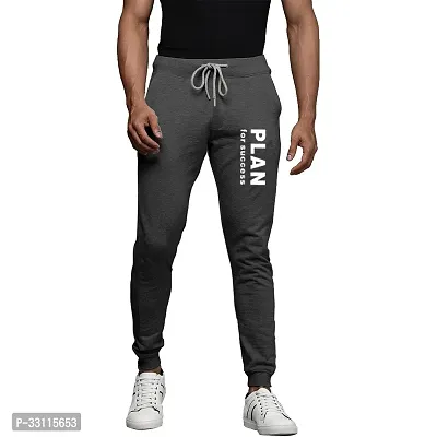 Stylish Cotton Blend Grey Slim Fit Joggers For Men-thumb0