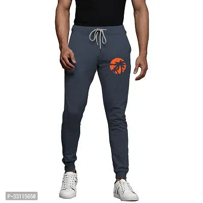 Stylish Cotton Blend Navy Blue Slim Fit Joggers For Men-thumb0