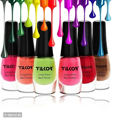 Tilkor Exclusive Collection Nail Polish For Trendy Girls And Women- Pack Of 6