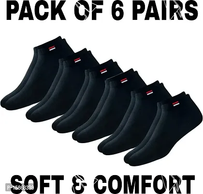 Comfortable Men And Women Socks Pack Of 6 Black-thumb0