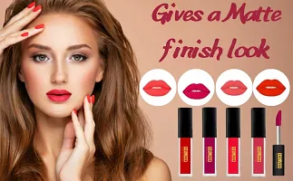 Non Transfer Waterproof Longlasting Liquid Matte Mini Lipstick Combo Pack Of 4 Makeup Lipstick-thumb3