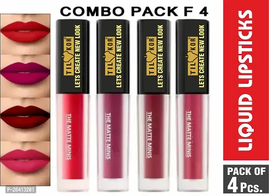 Tilkor Matte Lipstick- Pack Of 4