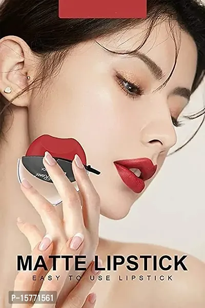 Apple Shape Matte Finish Lipstick Premium Color (Red) (Red, 7 G)-thumb3