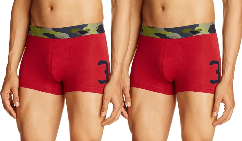 Stylish Blend Solid Trunks For Men Pack Of 2