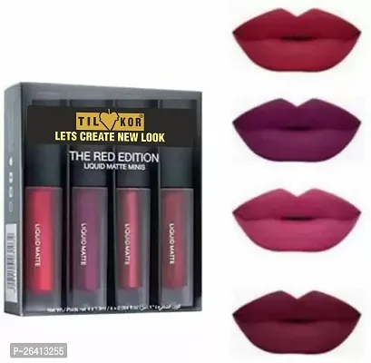 Tilkor Beauty Sensational Long Lasting Liquid Matte Mini Lipstick-Set Of 4-thumb0