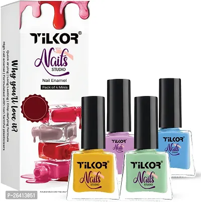 Tilkor Exclusive Collection Nail Polish For Trendy Girls And Women- 4 Pieces-thumb0