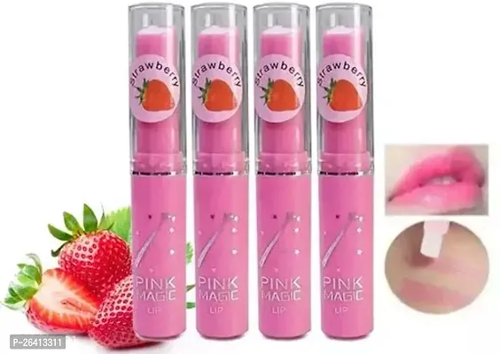 Tilkor Strawberry Lip Balm For Smooth And Attractive Lips Strawberry -Pack Of 4, 40 G