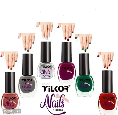 Tilkor Exclusive Collection Nail Polish For Trendy Girls And Women- Pack Of 6