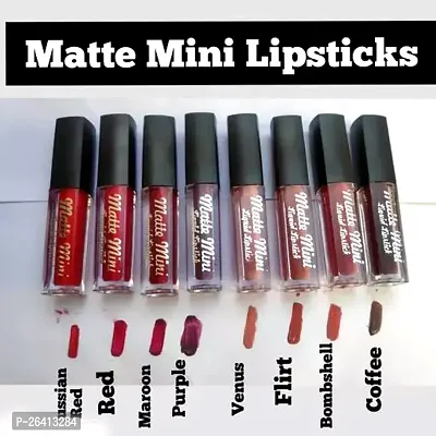 Tilkor Non Transfer Liquid Matte Mini Lipstick Combo -Pack Of 8, 50 Ml