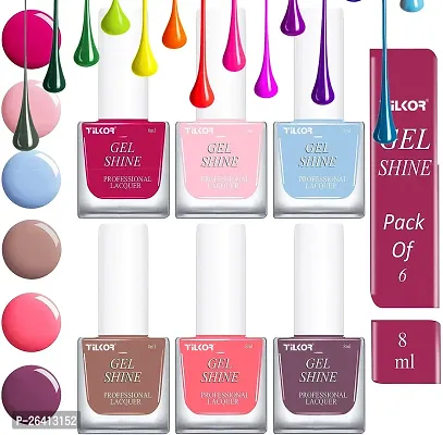 Tilkor Exclusive Collection Nail Polish For Trendy Girls And Women- Pack Of 6