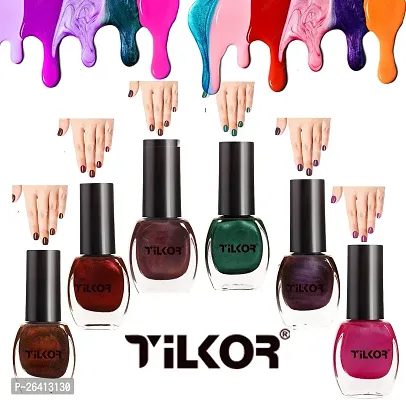 Tilkor Exclusive Collection Nail Polish For Trendy Girls And Women- Pack Of 6