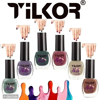 Tilkor Exclusive Collection Nail Polish For Trendy Girls And Women- Pack Of 6