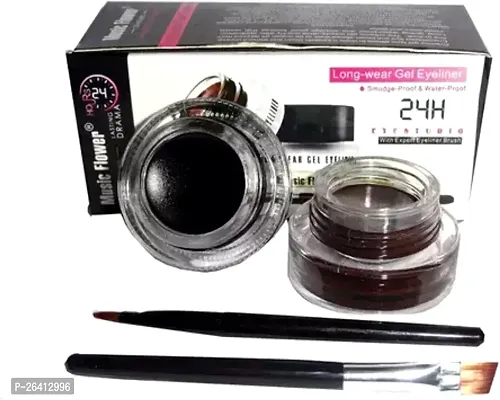 Tilkor Smudge Proof And Waterproof Gel Kajal And Eyeliner -Black And Brown