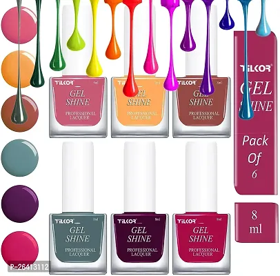 Tilkor Exclusive Collection Nail Polish For Trendy Girls And Women- Pack Of 6