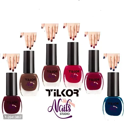 Tilkor Exclusive Collection Nail Polish For Trendy Girls And Women- Pack Of 6